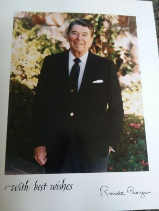 President Ronald Reagan Signed 8x10 Photo Official White House Photograph