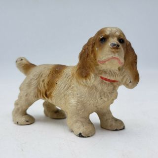 Vintage Cast Iron & Metal Cocker Spaniel Dog 3.  5 "