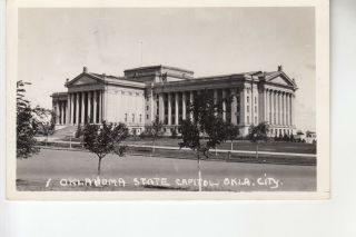 Real Photo Postcard Oklahoma State Capitol Building Oklahoma City Ok