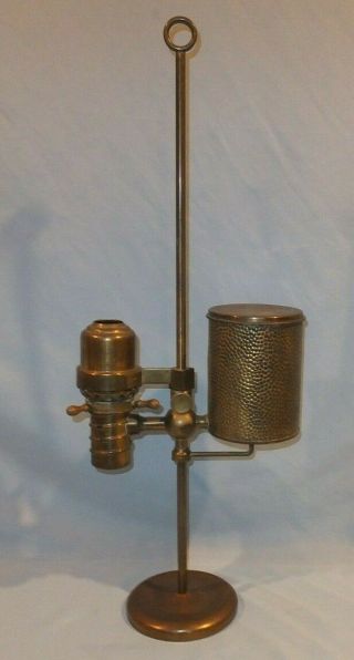 Very Rare Ships Wheel 1876 Brass Student Oil Lamp