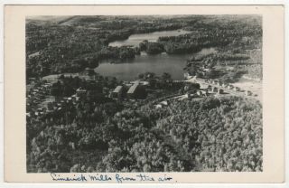 1948 Limerick Maine Rppc Rp Real Photo Postcard Mills From The Air Mill York Co