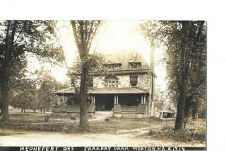 Real Photo Rppc Pennsylvania Redhefers Home Faraday Park Morton Pa 1914