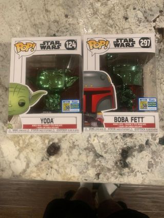 Sdcc 2019 Exclusive Yoda And Boba Fett Set Of 2 Con Sticker