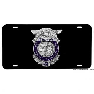 North Carolina State Highway Patrol Sergeant Rank Aluminum License Plate