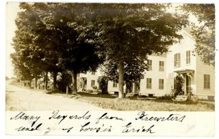 Brewster Ny - Houses Along Tree Lined Street - Rppc Postcard