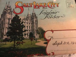 Vintage Souvenir Postcard Photo Folder Salt Lake City Utah 1940