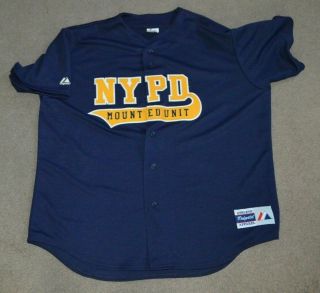 Nypd Mounted Unit Game Worn Baseball Softball Jersey Ny Nyc Police Xl