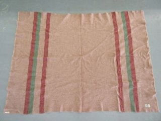 Old Vintage Kenwood Textile Products Pink Red Green Wool Blanket 48 " X 66 "