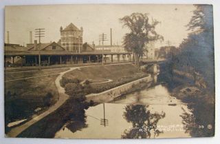 Illinois Central Depot Rockford,  Illinois Rppc Real Photo Postcard C.  1914;h456