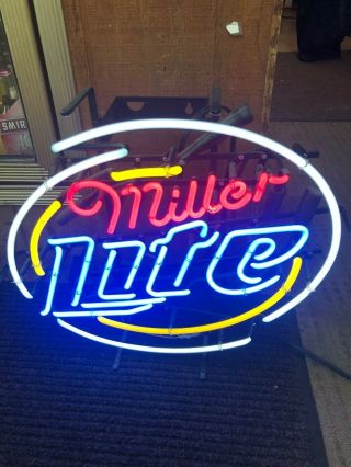 Miller Lite Beer Neon Light Sign 19 " X15 "