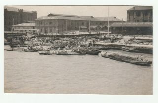 China - Shanghai - Boats At Docks - Real Photo Postcard