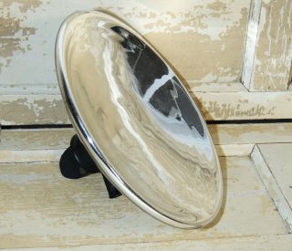 Old Antique Vtg 8 " Mercury Glass Oil Lamp Reflector Victorian Cast Iron Bracket