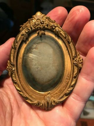 9th Plate Daguerreotype Of Painting Of Man In Custom Brass Frame