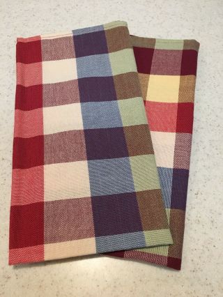 Longaberger Everyday Plaid Set Of 2 Fabric Napkins