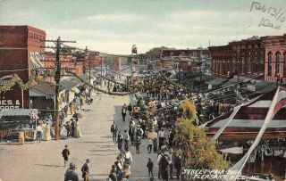 Lps55 Pleasant Hill Missouri 1906 Street Fair Aerial View Postcard