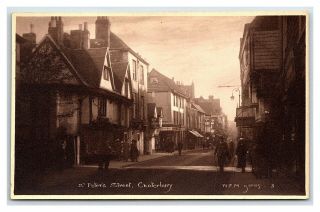 Vintage Postcard St.  Peters Street Canterbury England Uk I10