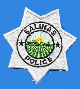 Police Patch California Ca Cal Salinas Silver Star Hat Cap Subdued Rodeo Grapes