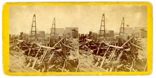 Chicago Il - Ruins Of Washington Street Tunnel Collapse - S.  M.  Fassett Stereoview