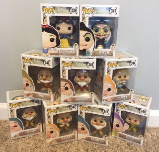 Disney Snow White & The Seven Dwarfs Funko Pop - Full Set Of 9 - Old Hag Witch
