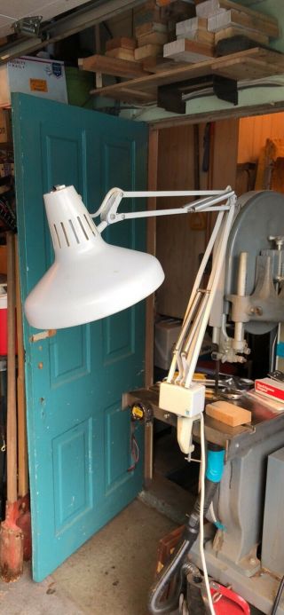 Vintage Luxo Color Correct Industrial Desk Light Dual Lamp Swing Articulating