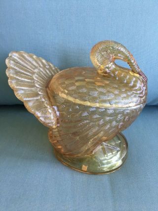 Amber Glass Large Turkey - Made By L.  E.  Smith Glass Company - 209