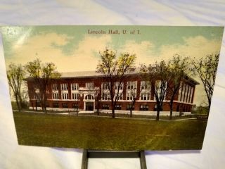 2 Antique Postcards University Of Illinois Lincoln Hall Main Hall Circa 1910s