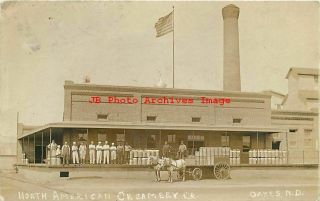 Nd,  Oakes,  North Dakota,  Rppc,  North American Creamery Company,  Factory,  Photo