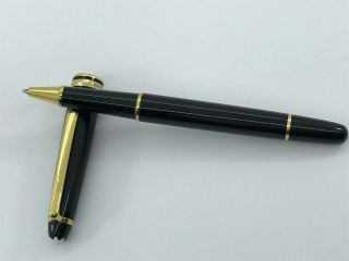 Montblanc Meisterstuck 163 Rollerball Pen M Black&gold Plated Made In Germany