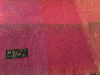 John Hanley & Co.  Ltd 70 Mohair & 30 Wool Throw Ireland 60” X 68” Great Colors