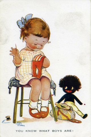 Mabel Lucie Attwell - You Know What Boys Are - Artist Drawn Postcard