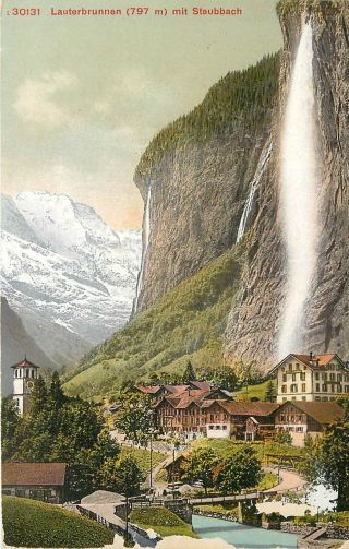 Lauterbrunnen Mit Staubbach Waterfall Switzerland