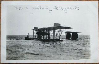 Curtiss Nc - 10 Airplane Sinking - Key West,  Fl 1920 Realphoto Aviation Postcard