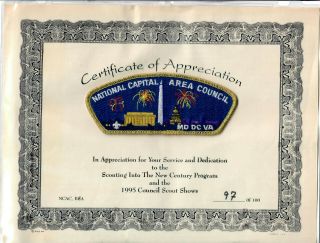 National Capital Area Council Csp 1995 Scout Shows - Gmy Limited Edition Mounted