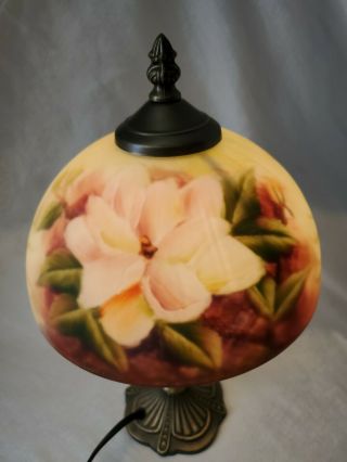 Vintage Style Reverse Hand Painted Flower ' s Frosted Glass Lamp Shade 2