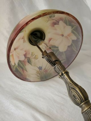 Vintage Style Reverse Hand Painted Flower ' s Frosted Glass Lamp Shade 6