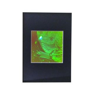 3d Space Shuttle (matted) Hologram Picture,  Polaroid Photopolymer Film - 5 " X 7 "