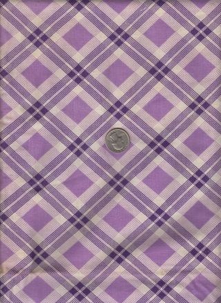 Vintage Feedsack Purple Plaid Feed Sack Quilt Sewing Fabric