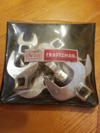 Vintage Craftsman 10 Piece Crowfoot Wrench Set 3/8” Drive SAE No.  4362 With Case 6