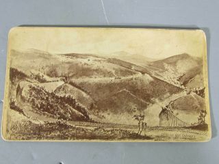 Cabinet Card Photograph Of Large Painting Of Fort Collins Central City Colorado