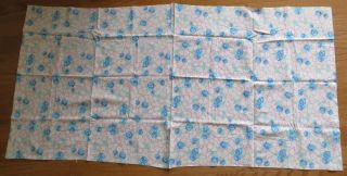 Vintage Feedsack Pink Blue White Floral Feed Sack Quilt Sewing Fabric 2