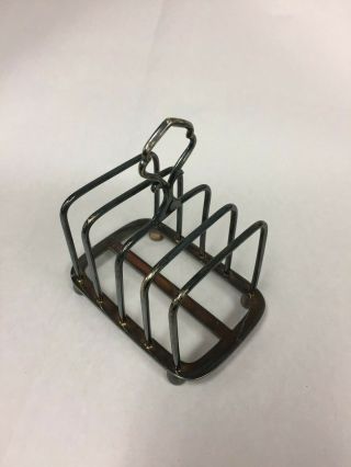 Vintage Toast Holder,  3 1/2 " X 4 ",  Silver,  Made In England,