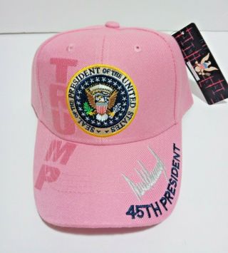 Maga 45th President Donald Trump Seal Make America Great Again Hat Pink