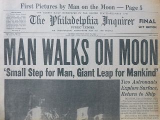 Man Walks On Moon - Armstrong Aldrin - One Small Step Space Apollo July 21 1969