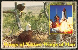 Vtg Wings Of Nature / Man Kennedy Space Center Florida Fl Nasa Pc