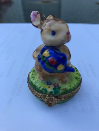 Limoges France Peint Main Trinket Box Rabbit