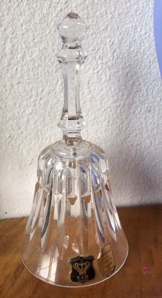 Golden Crown Bayel Lead Crystal 6 Inch Bell,  E & R France,