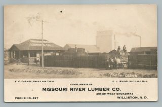 Missouri River Lumber Co Williston North Dakota Rppc Antique Advertising Photo