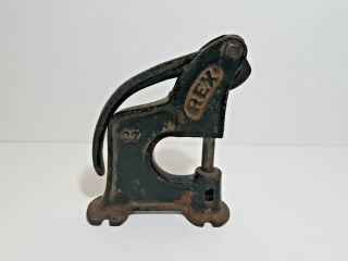 Vintage Rex Number 27 Rivet Press Punch Cast Iron Tool