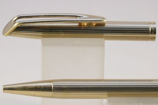 Vintage Waterman Cf Lined Gold Plate Ballpoint Pen With Gold Trim