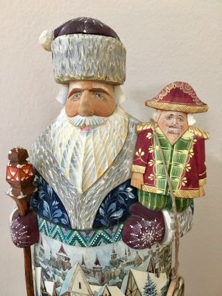 G.  DeBrekht Wood Carved Russian Santa w/ Nutcracker Figurine LE 04/150 12 
